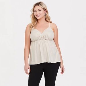 NWT Torrid Surplice Babydoll Cami Soft Golden Shimmer